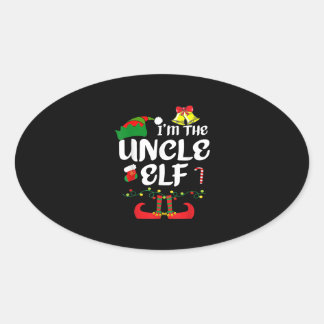 Adesivo Oval Uncle ELF Funny Christmas Matching Family Group