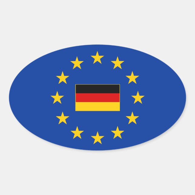 Adesivo Oval União Europeia Alemanha Oval Sticker (Frente)