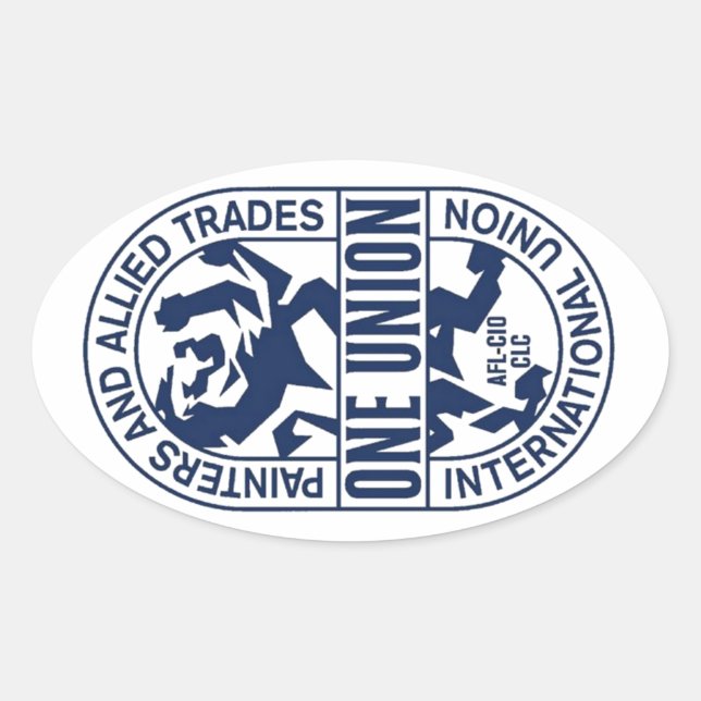 Adesivo Oval União Internacional de Pintores e Comércio Aliado (Frente)