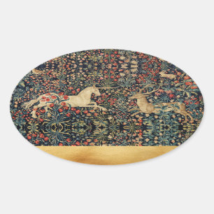 ADESIVO OVAL UNICORN E DEER,FLORES,ANIMAIS FLORESTAIS FLORESTAI