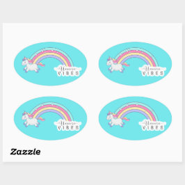 Adesivo Oval Unicorn Stickers