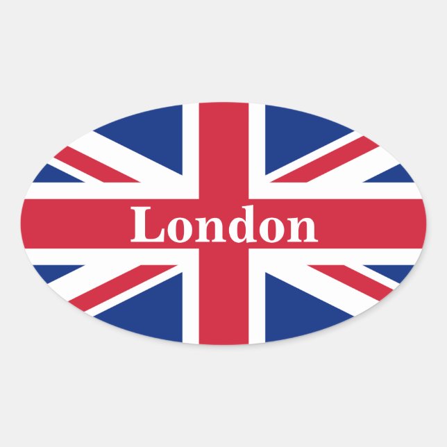 Adesivo Oval Union Jack London ~ British Flag (Frente)