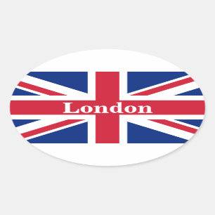 Adesivo Oval Union Jack London ~ British Flag