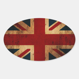 Adesivo Oval Union Jack (Vintage angustiado)