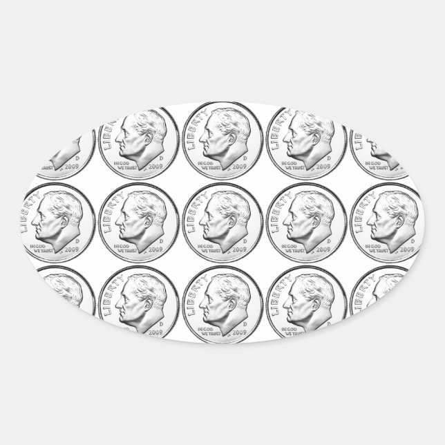 Adesivo Oval United States Roosevelt Dime (Frente)