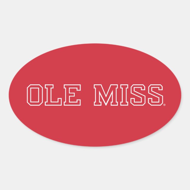 Adesivo Oval Universidade do Mississippi | Ole Miss Wordmark (Frente)