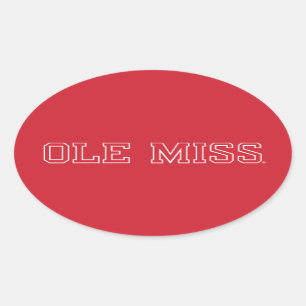 Adesivo Oval Universidade do Mississippi   Ole Miss Wordmark