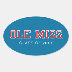 Adesivo Oval Universidade do Mississippi Ole Miss Wordmark