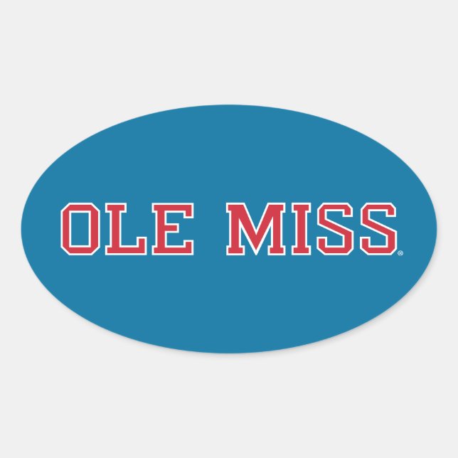 Adesivo Oval Universidade do Mississippi | Ole Miss Wordmark (Frente)