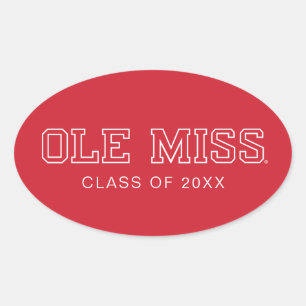 Adesivo Oval Universidade do Mississippi   Ole Miss Wordmark
