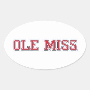 Adesivo Oval Universidade do Mississippi   Ole Miss Wordmark