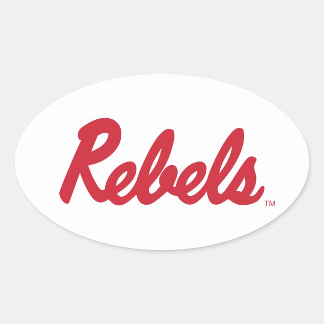 Adesivo Oval Universidade do Mississippi | Script Rebels (Frente)