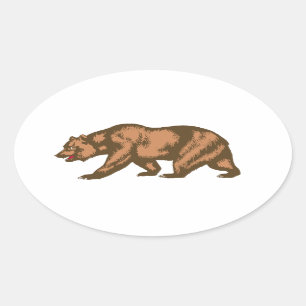 Adesivo Oval Urso de Califórnia