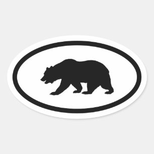 Adesivo Oval Urso de urso