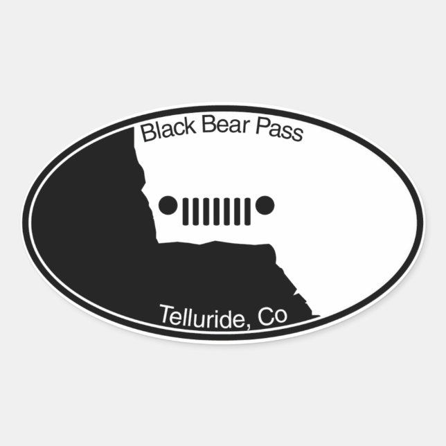 Adesivo Oval Urso Negro Passado - Tellureto, Co. (Frente)