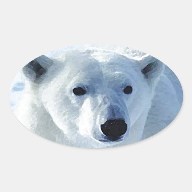 Adesivo Oval Urso Polar (Frente)