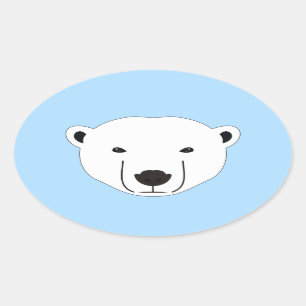 Adesivo Oval Urso Polar