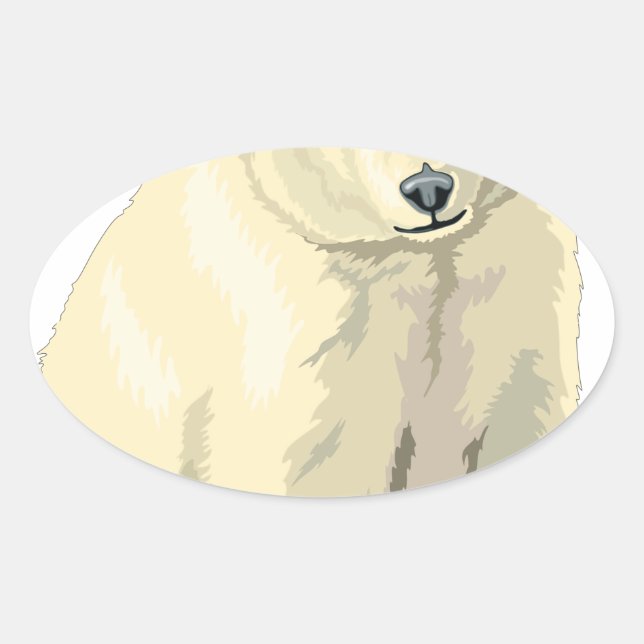 Adesivo Oval Urso Polar do fofinho (Frente)
