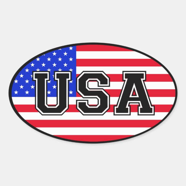 Adesivo Oval USA Sticker (Frente)