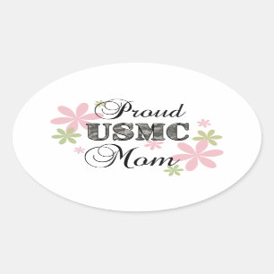 Adesivo Oval USMC Mãe [fl camo]