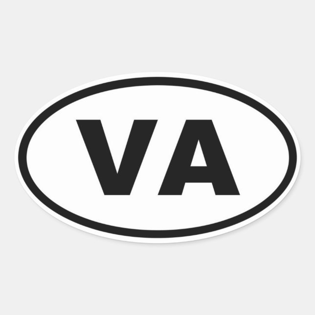 Adesivo Oval VA Virginia (Frente)