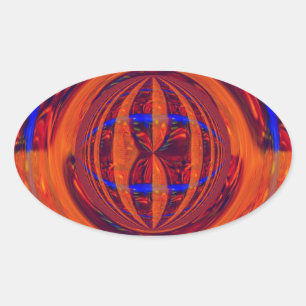 Adesivo Oval Vaca vermelha orb oval
