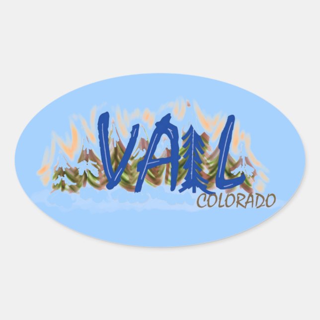 Adesivo Oval Vail Colorado Sticker (Frente)