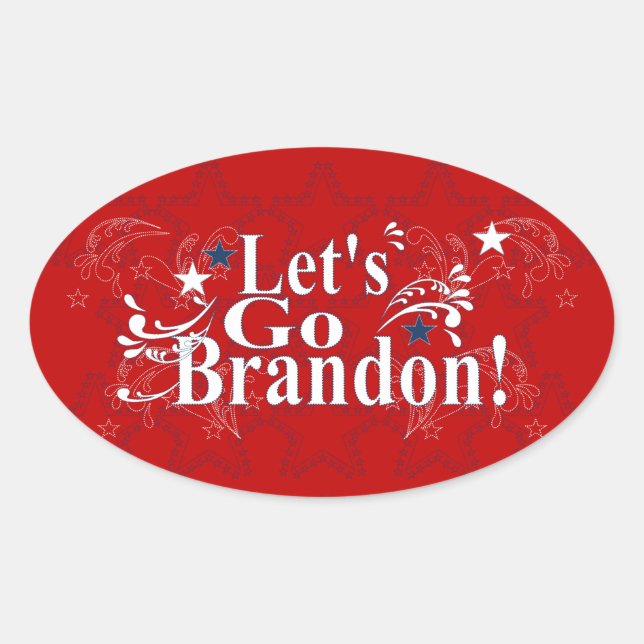 Adesivo Oval Vamos Go Brandon Bandana Stickers (Frente)