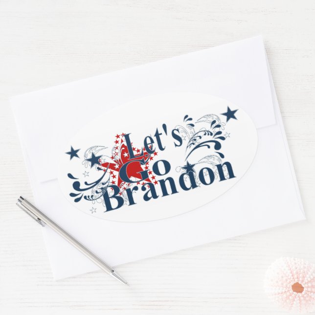 Adesivo Oval Vamos Go Brandon Patriotic Sticker (Envelope)