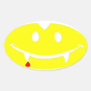 Adesivo Oval vampiro emoji dracula