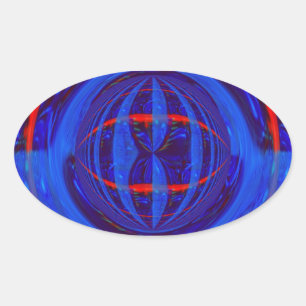 Adesivo Oval Vapor azul escura ou orb oval