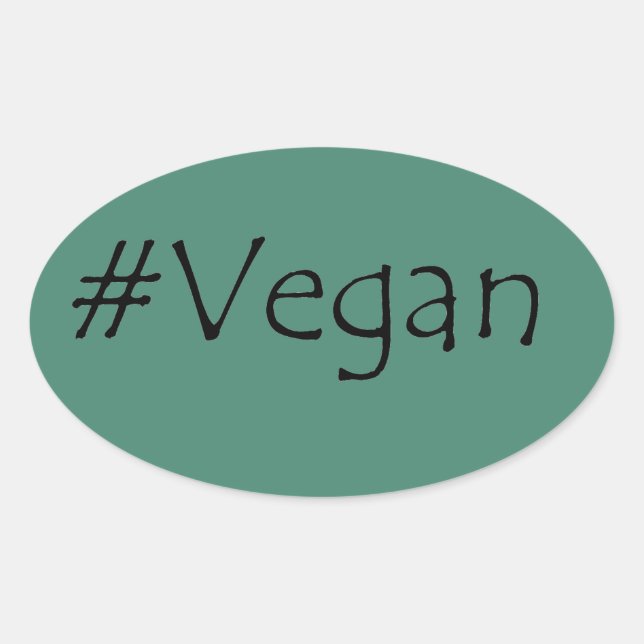 Adesivo Oval #Vegan (Frente)