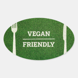 Adesivo Oval Vegan amigável do estilo de futebol e rugby