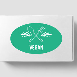 Adesivo Oval Vegan Food Label
