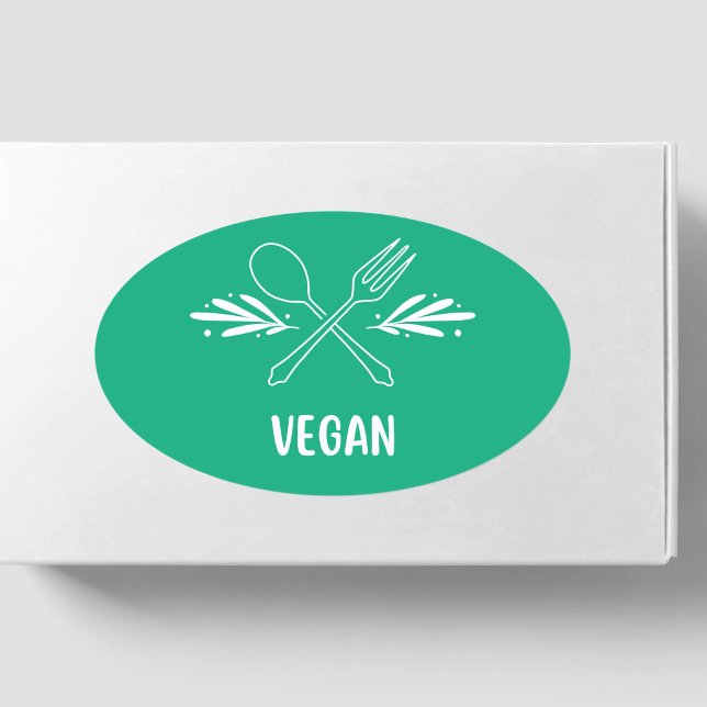 Adesivo Oval Vegan Food Label (Criador carregado)