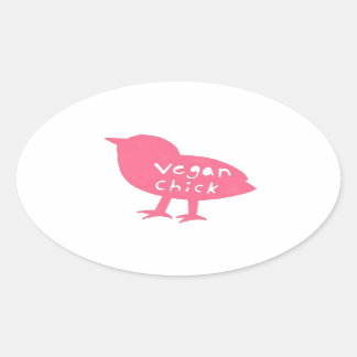 Adesivo Oval Vegan Pintinho Stickers