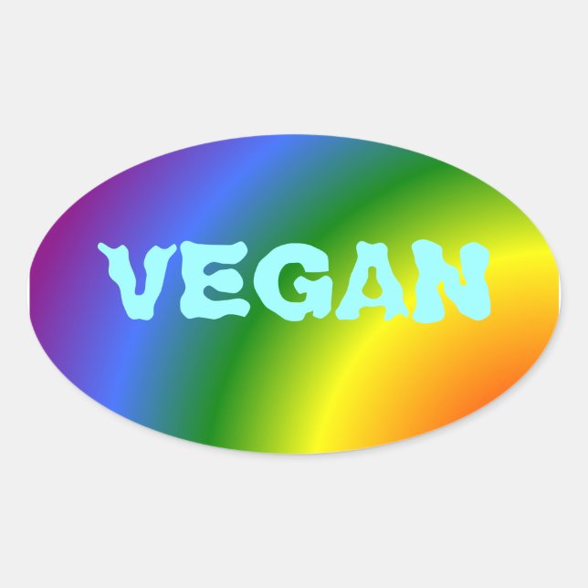 Adesivo Oval Vegan Rainbow Sticker (Frente)