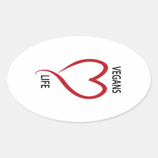 Adesivo Oval Vegans amam a vida