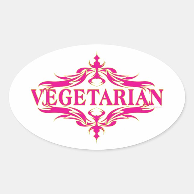 Adesivo Oval Vegetariana (Frente)
