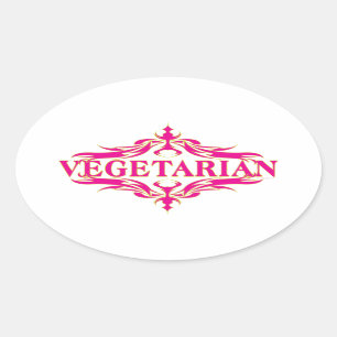 Adesivo Oval Vegetariana