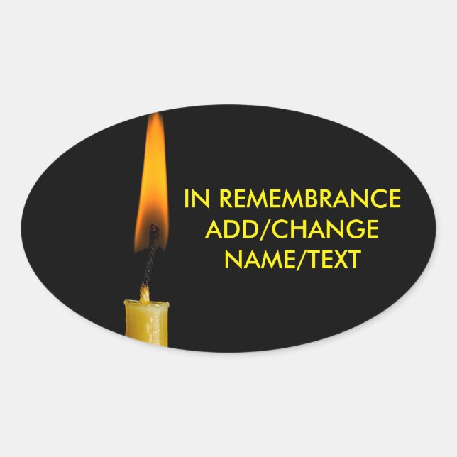 Adesivo Oval Vela De Gravação E Texto Versão Dois (Frente)