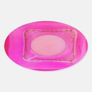 Adesivo Oval Vela, Luz de Amor Rosa Suave