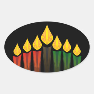 Adesivo Oval velas de kwanzaa
