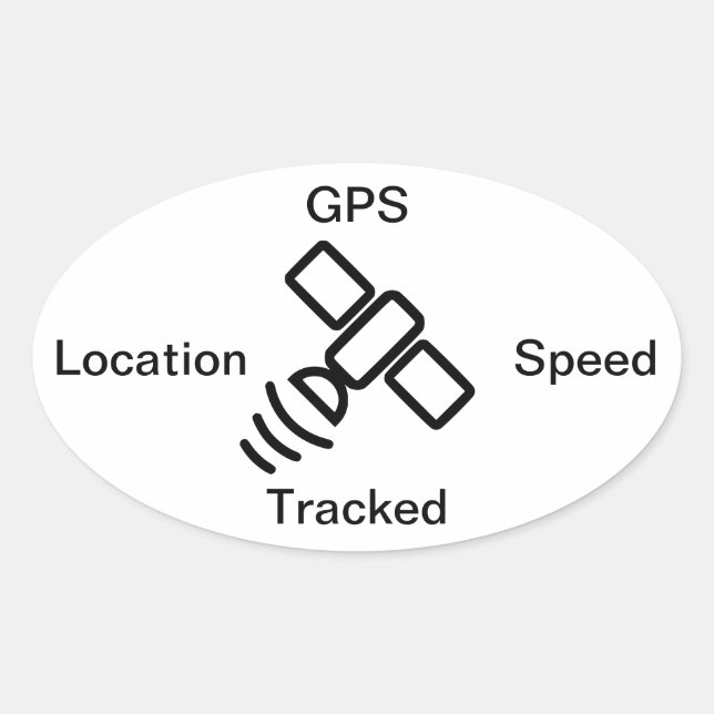 Adesivo Oval Velocidade de localização rastreada GPS (Frente)