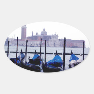Adesivo Oval Veneza Itália Viagem