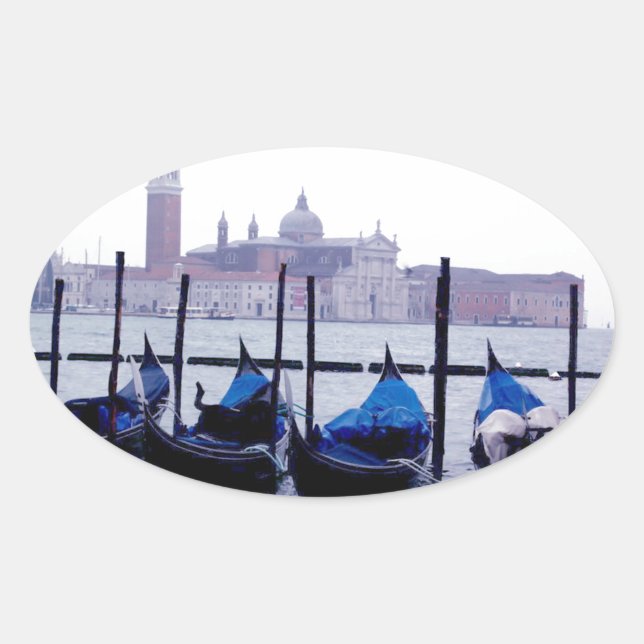 Adesivo Oval Veneza Itália Viagem (Frente)