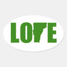 Vermont Love Oval Sticker