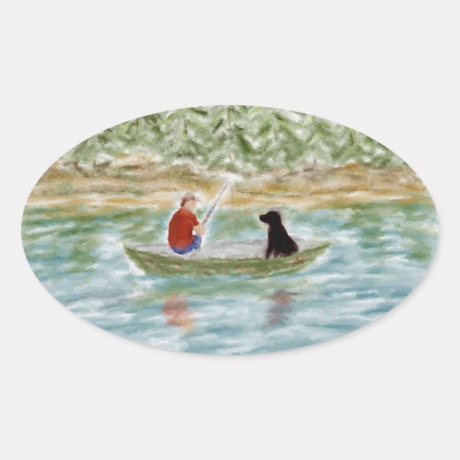 Adesivo Oval Vestidos de budas de pesca (Frente)