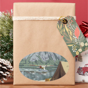 Adesivo Oval Viagem do Alasca