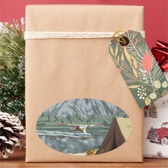 Adesivo Oval Viagem do Alasca (Feriado)